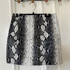 Black and White Snakeskin Mini Skirt
